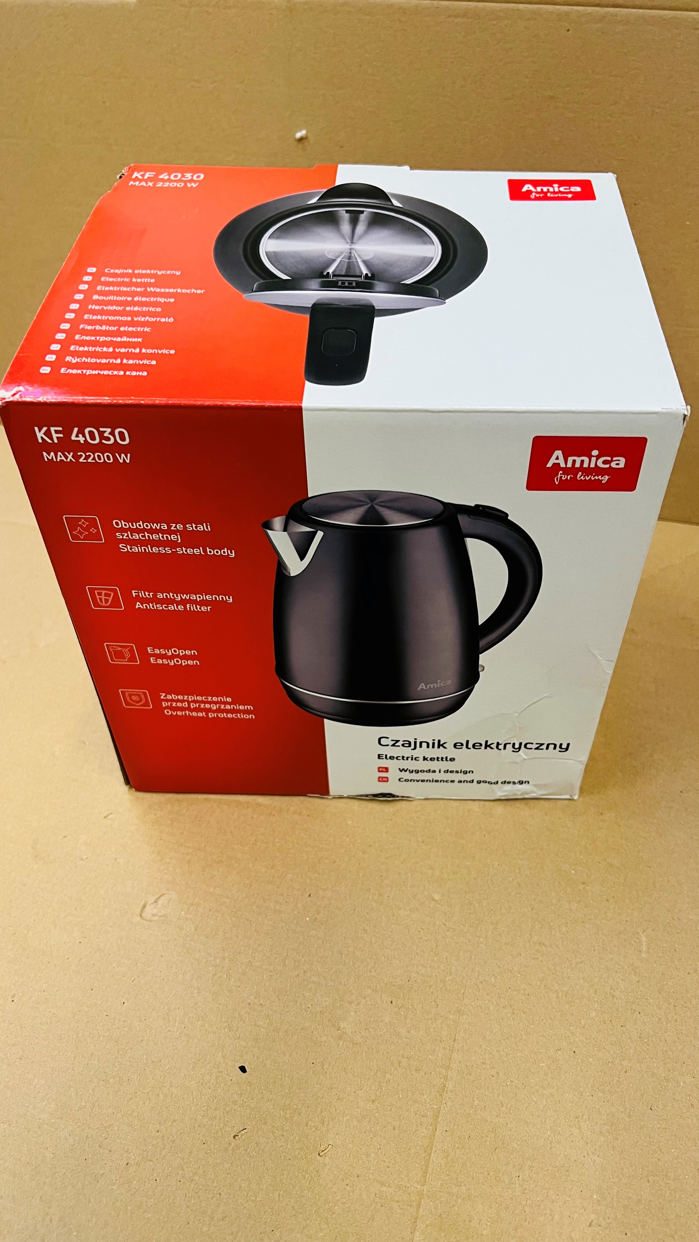 OUTLET - Czajnik bezprzewodowy AMICA KF 4030  2200 W, 1,7l