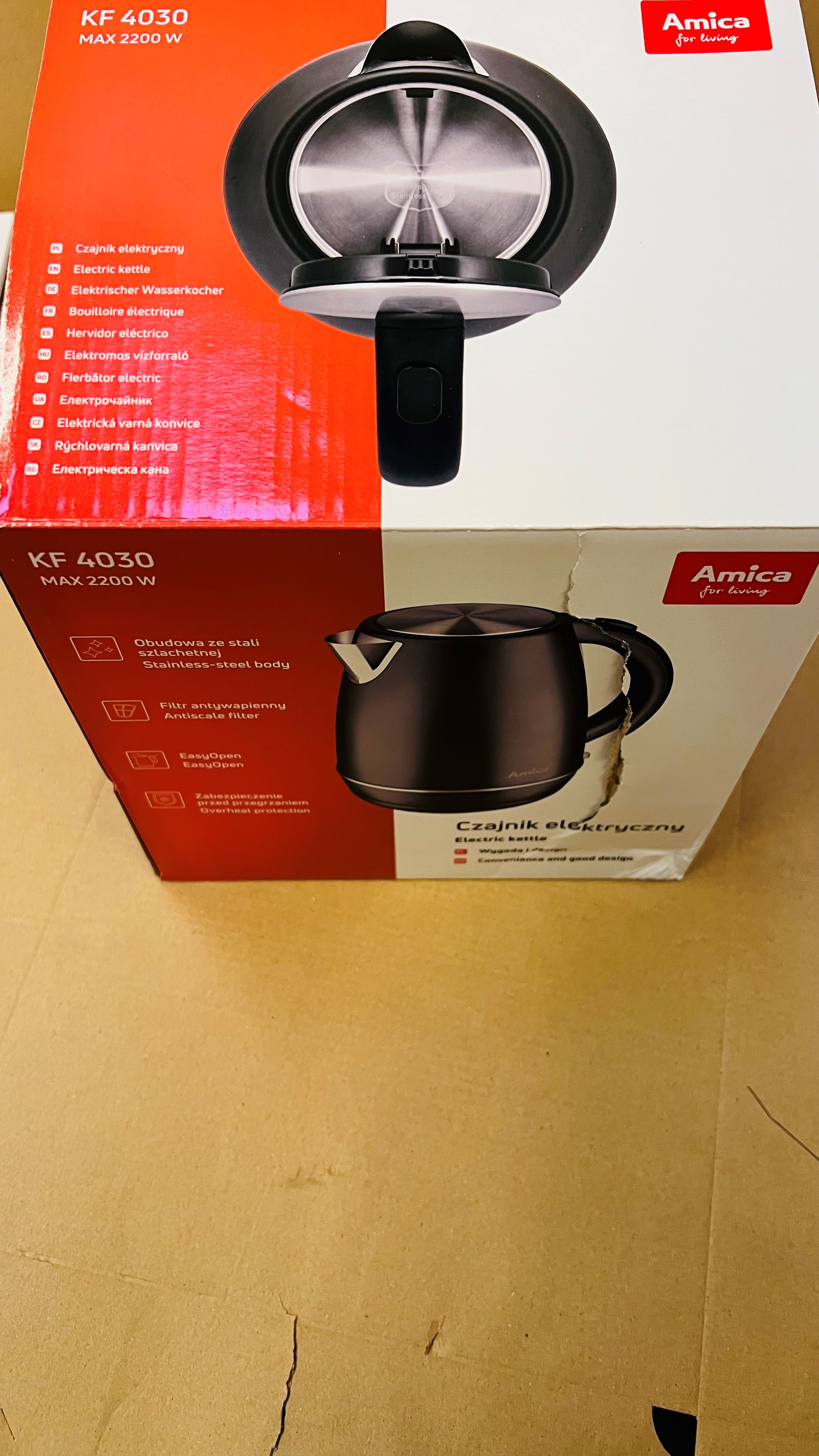OUTLET - Czajnik bezprzewodowy AMICA KF 4030  2200 W, 1,7l