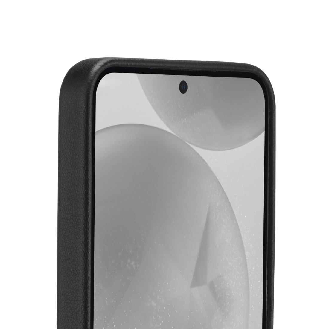 Ein Telefon mit Kamera in einem schwarzen Gehäuse.