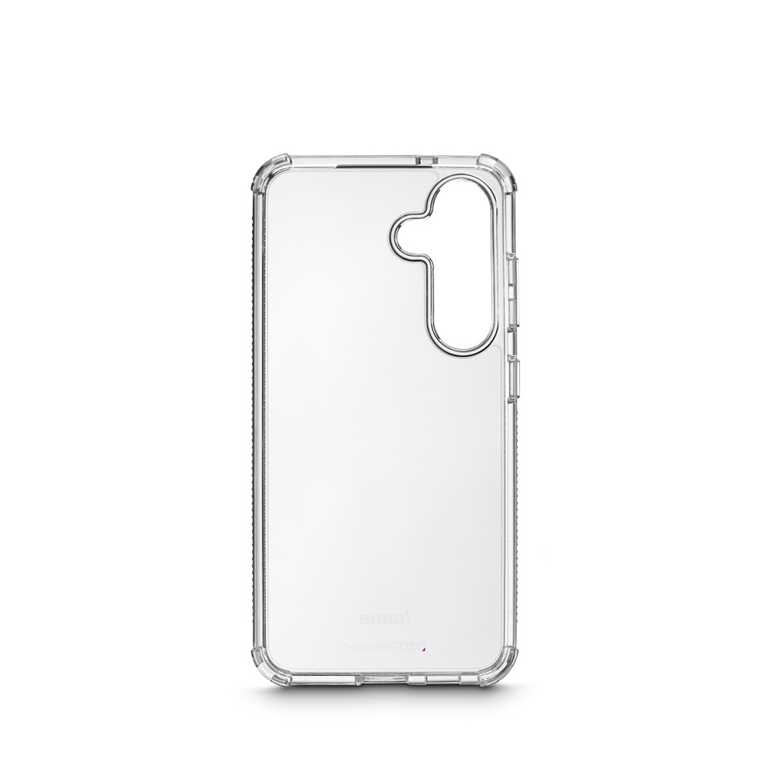 Transparente Smartphone-Hülle, Rückansicht, offen.