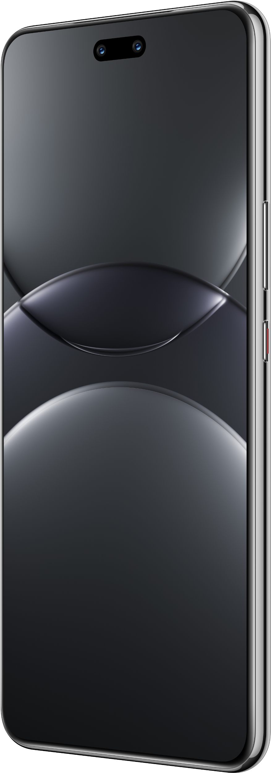 Czarny telefon, wyświetlacz z abstrakcyjnym wzorem.