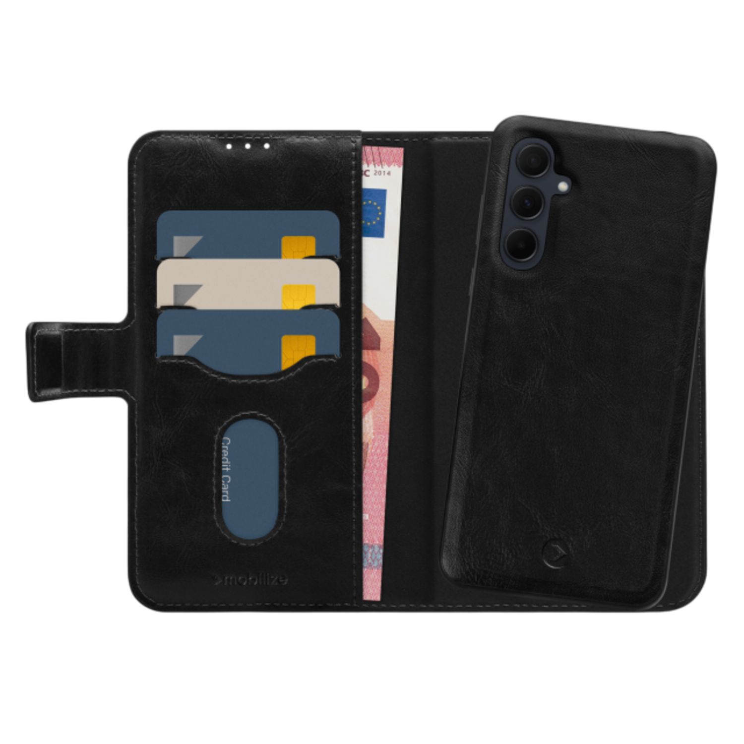 Mystyle 2-in-1 Magnet Gelly Wallet Telefoonhoesje Voor Samsung A36/a56 Zwart