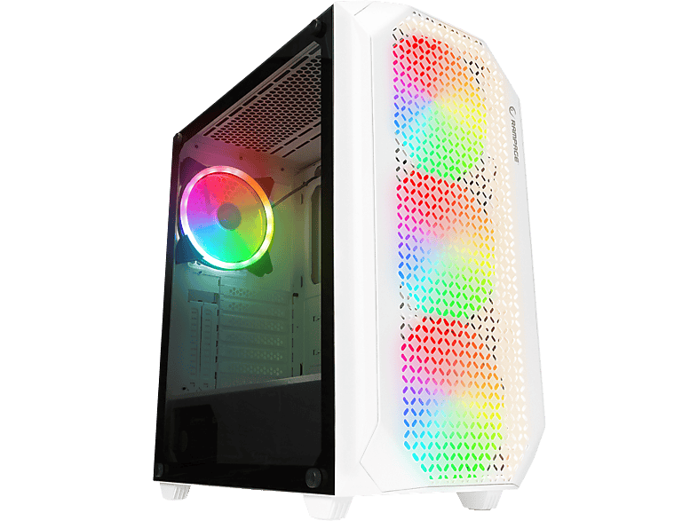 RAMPAGE Zuko 600W 80+ Bronze B304*14cm Rainbow Fan Metal Panel Temper Camlı Oyuncu Kasası Beyaz