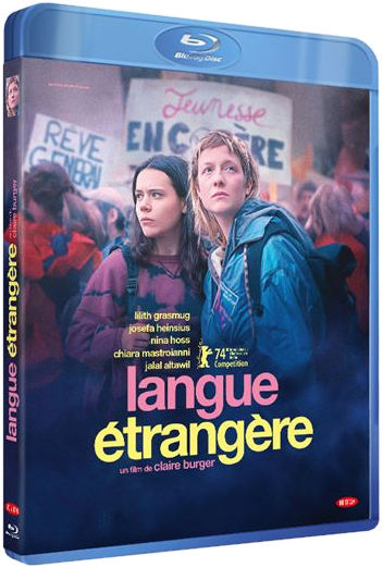 Jaquette Blu-ray du film 'Langue étrangère' avec deux femmes et texte en français.