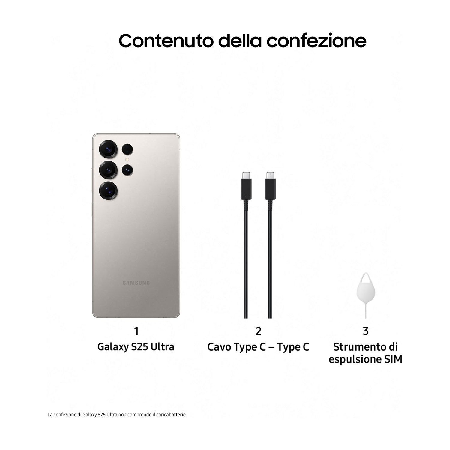 Immagine che mostra il telefono Samsung Galaxy S25 in quattro colori.