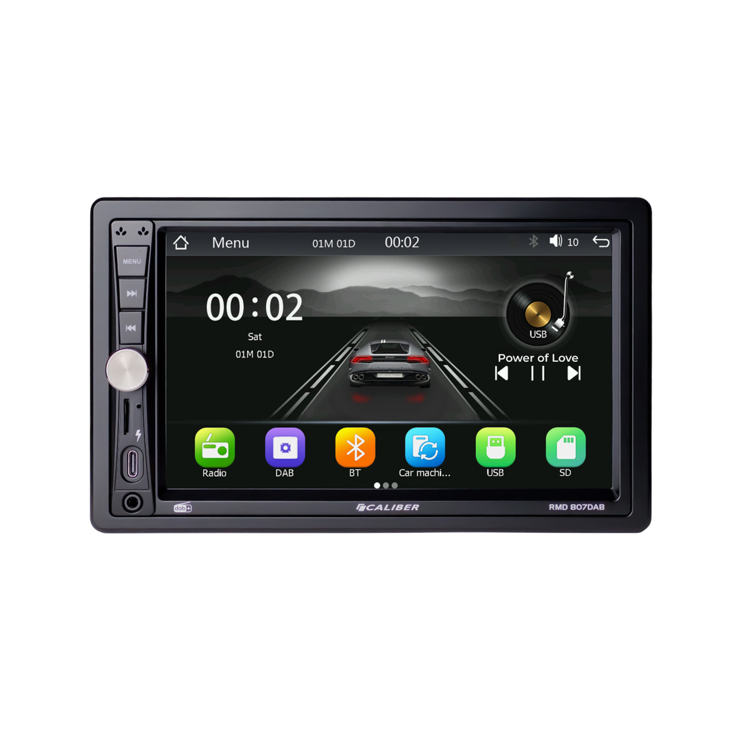Caliber 2 DIN Autoradio - DAB+ - Autoradio met Bluetooth - Multimedia - 7" Touchscreen - 4 x 75 Watt - Android Autolink - Handsfree bellen - USB-C Oplader (RMD807DAB)