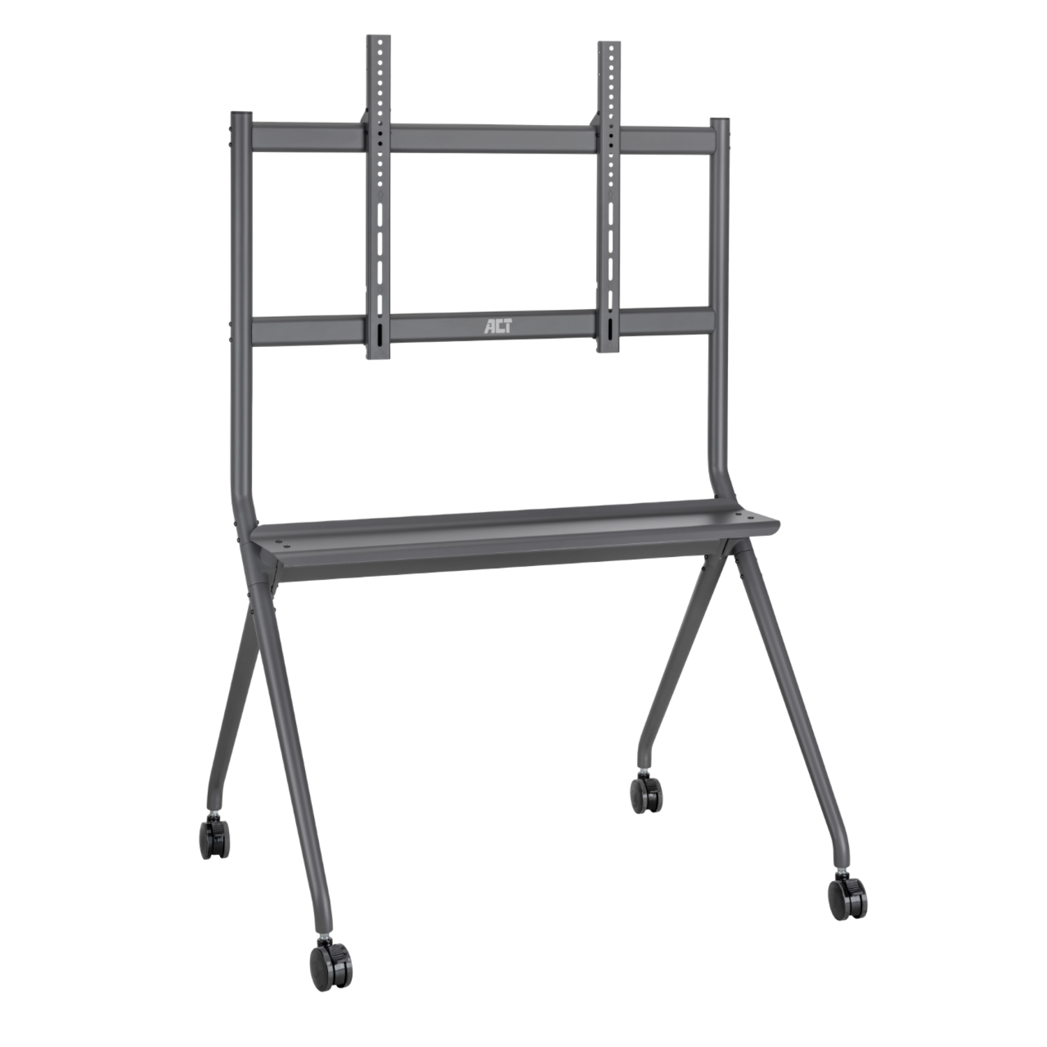 ACT Verrijdbare TV/monitor vloersteun 50” tot 86'' VESA AC8372 Verrijdbaar TV meubel Grijs