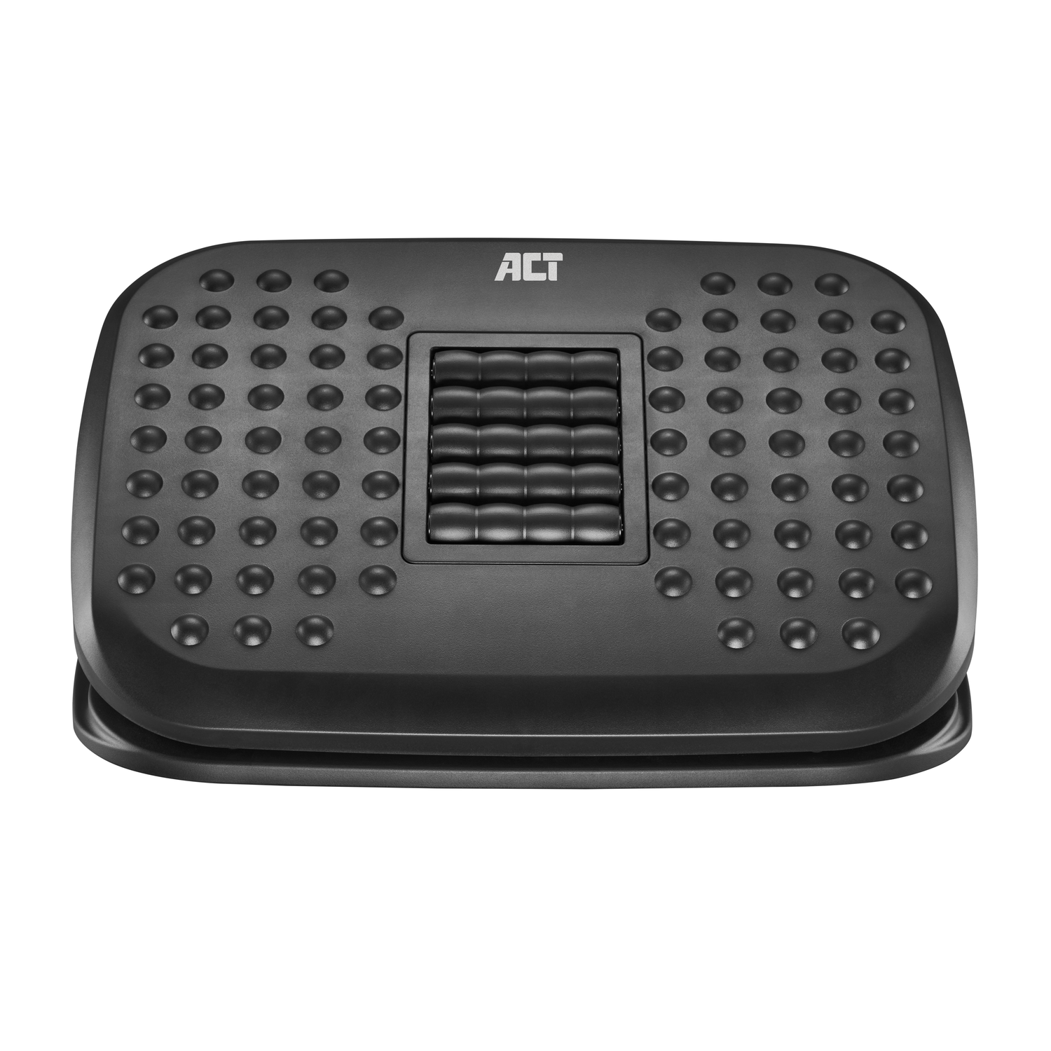 Black footrest with bumpy surface and central rolling massage feature, the 'ACT' logo on top.