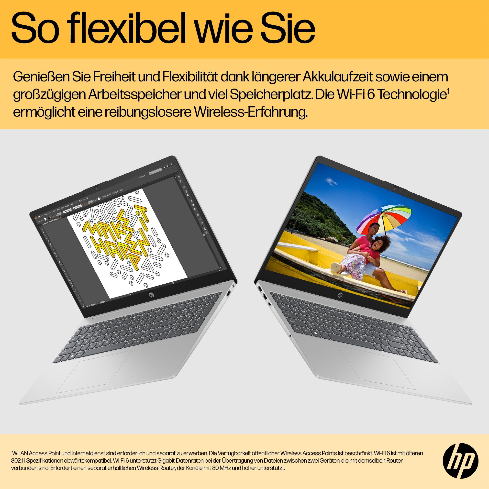 Zwei Laptops nebeneinander, mit unterschiedlichen Bildschirmen, auf weißem Hintergrund.