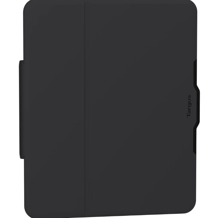 Yanında 'Targus' logosu bulunan siyah tablet kılıfı.