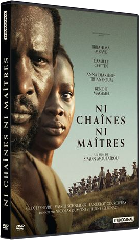 DVD-hoes met twee mannen, tekst 'Ni Chaines Ni Maitres' en namen van acteurs.