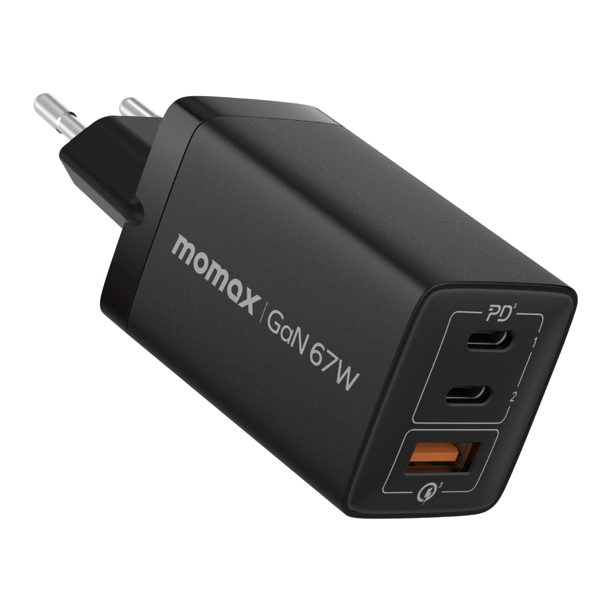 MOMAX UM30EUD Oneplug 67W 3 Port GaN Şarj Adaptörü Siyah Fiyat