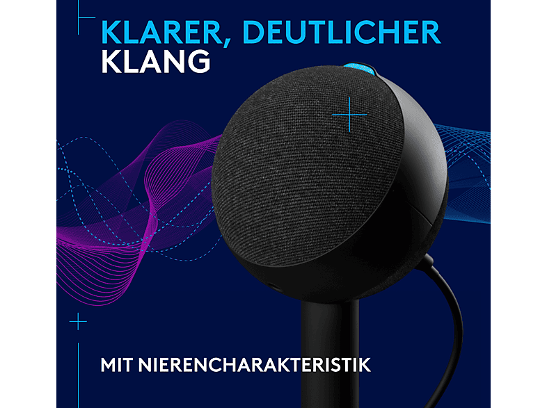 Logitech G Yeti Orb Lightsync, RGB Gaming USB-Mikrofon und Blue VO!CE, USB, Schwarz; USB-Gaming-Mikrofon — Foto 2 von 5
