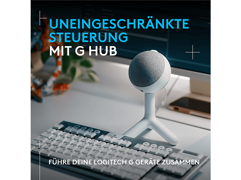 Logitech G Yeti Orb Lightsync, RGB Gaming USB-Mikrofon und Blue VO!CE, USB, Weiß; USB-Gaming-Mikrofon — Foto 5 von 5