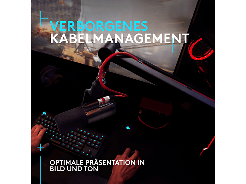 Logitech G Compass Premium-Mikrofonschwenkarm ideal für Broadcasting-Anwendungen wie Gaming-Streams, Podcasts, YouTube-Videos; Tischstativ — Foto 2 von 4