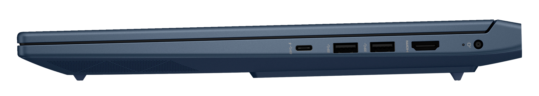Widok z boku laptopa z widocznymi wieloma portami.