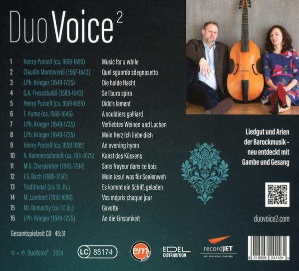 CD-Cover, Duo Voice mit zwei Musikern und Musikinstrumenten.