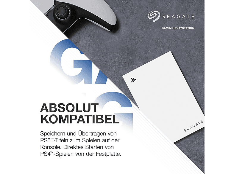 Thumbnail - SEAGATE GameDrive for PlayStation Konsolen, 5 TB, Gaming Festplatte HDD, Weiß