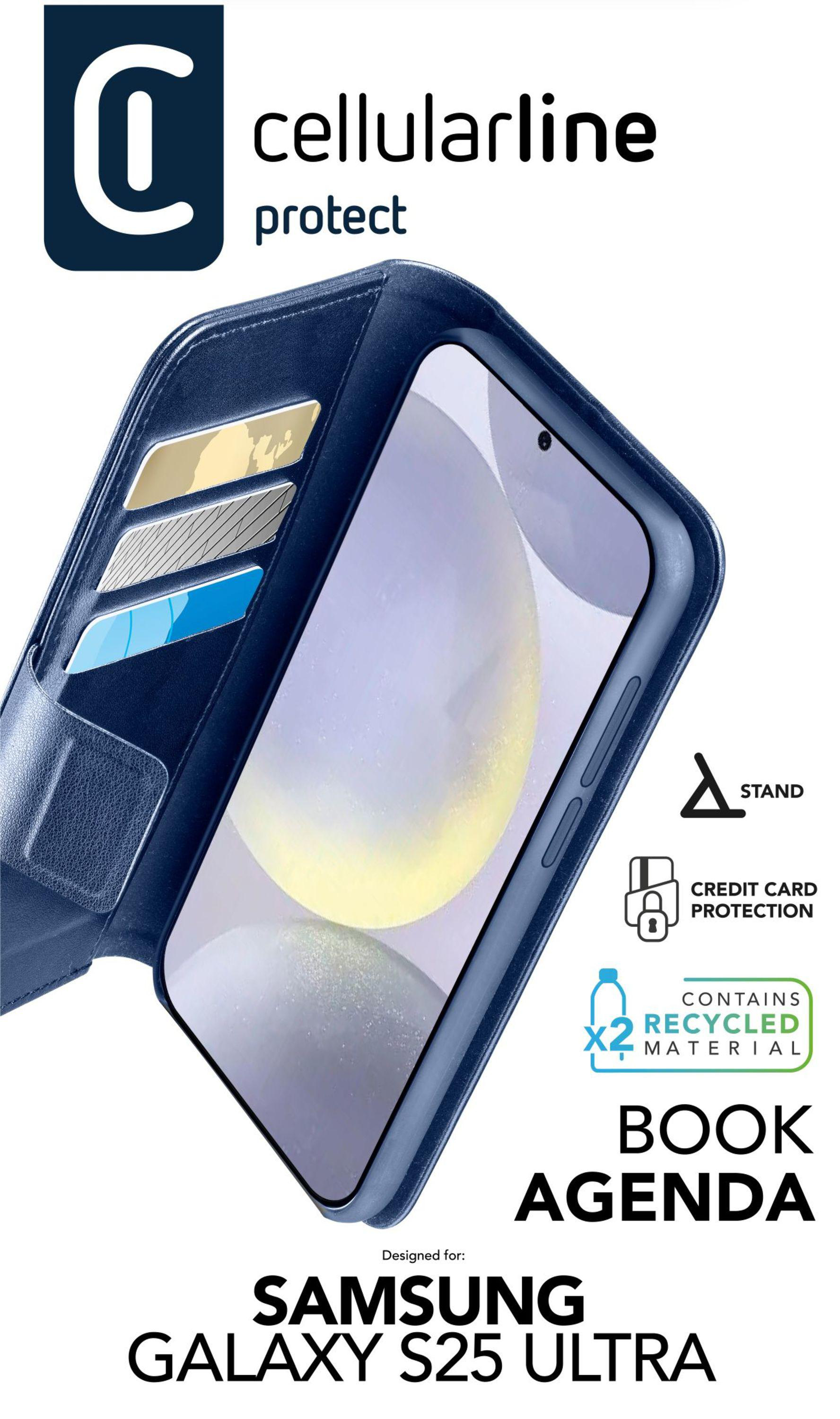 Nahaufnahme eines blauen Telefons mit dem Apple-Logo.