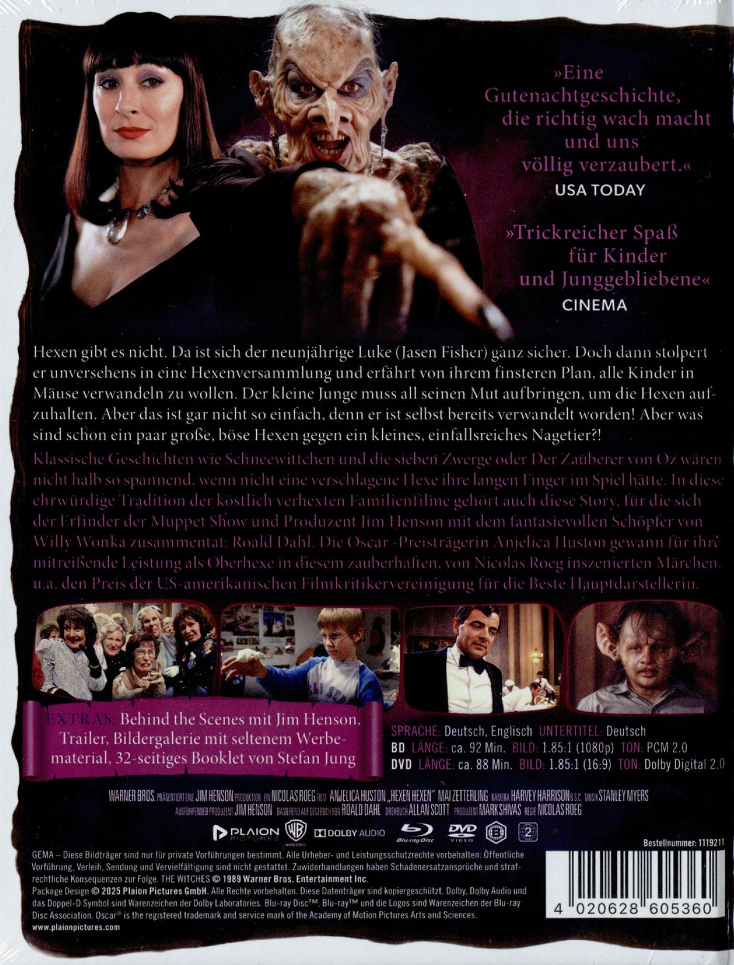 Filmcover. Hexe mit groteskem Gesicht. Text: The Witches.