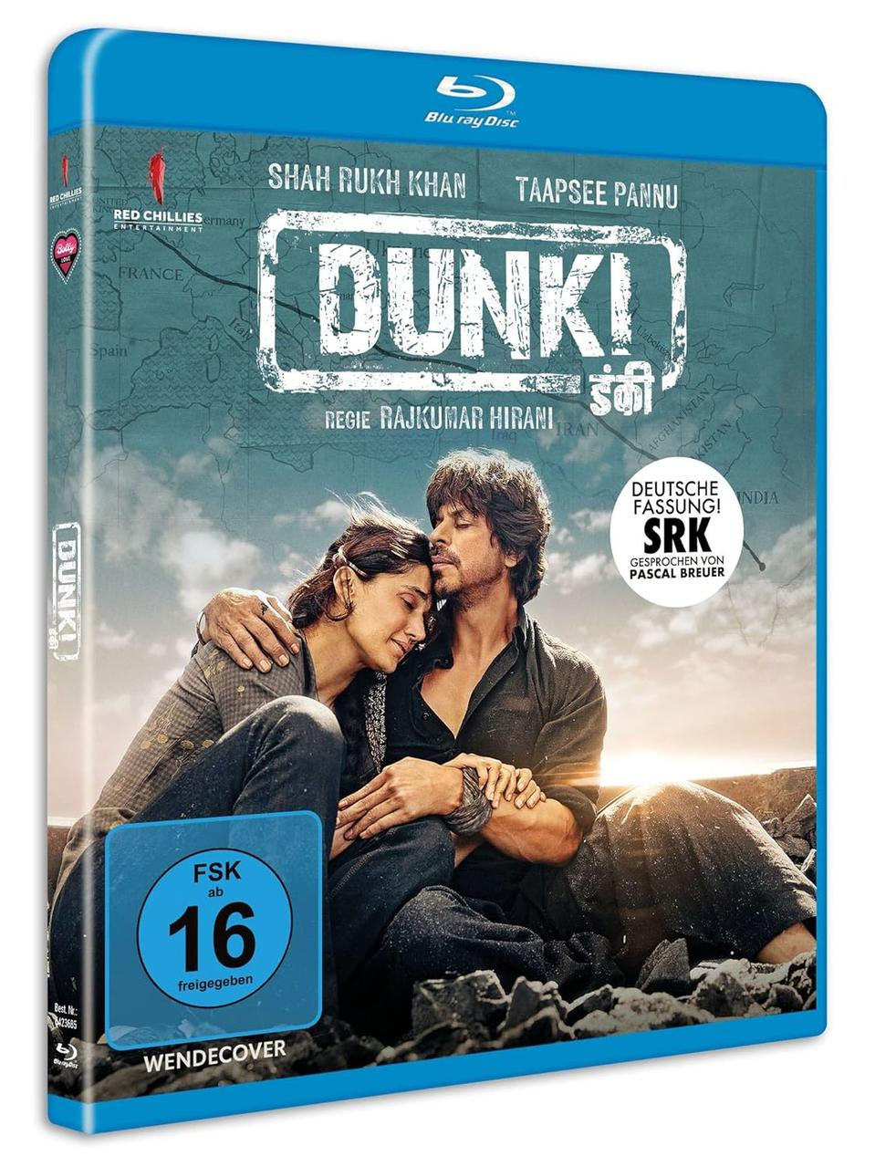 Blu-ray-Disc-Filmhülle mit zwei sich umarmenden Personen. Deutscher Text sichtbar.