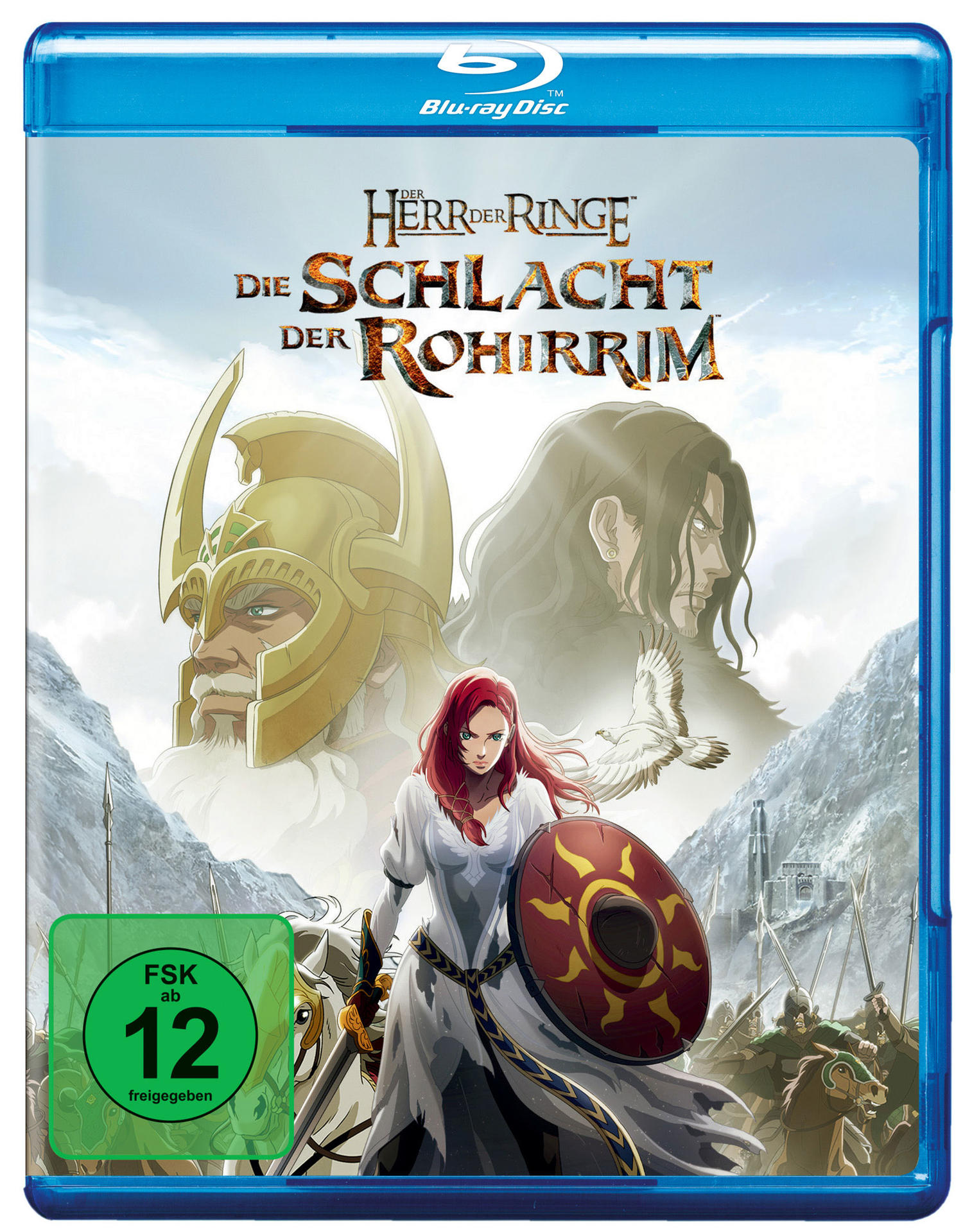 Blu-ray-Disc-Hülle von 'Der Herr der Ringe: Die Schlacht der Rohirrim'. Das Cover zeigt Kunst.