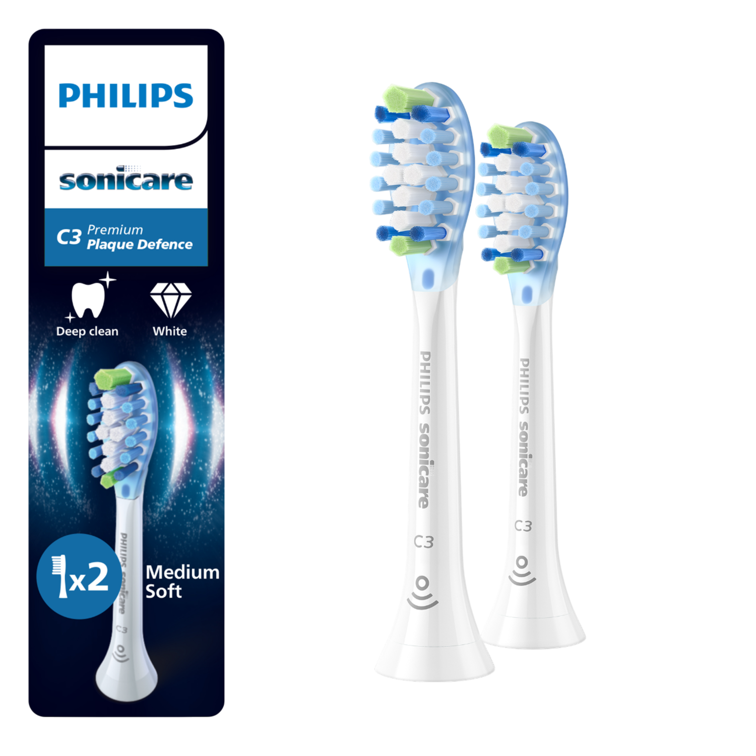 Philips Sonicare 2 C3 Premium Plaque Defence Hx9042/87 Opzet Borstels Wit afbeelding