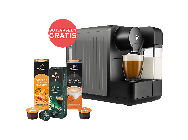 TCHIBO milk + 30 Kapseln Kapselmaschine Metallic Silver