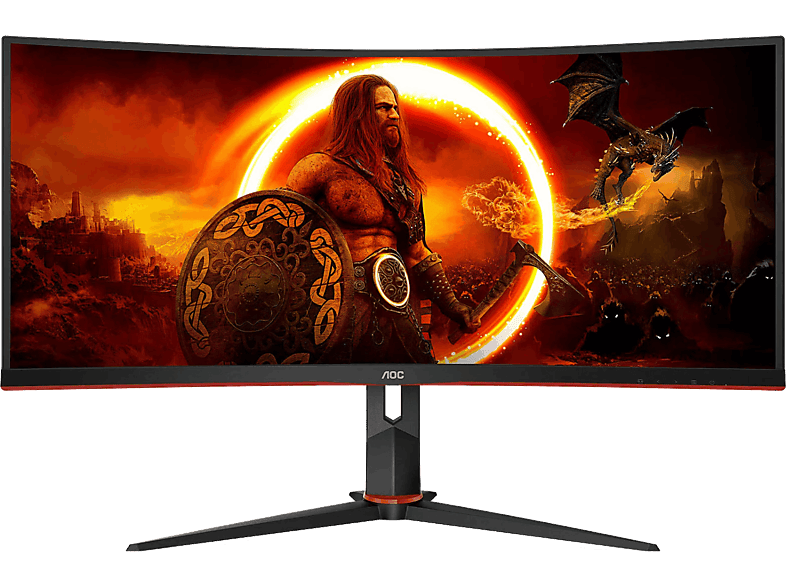 AOC CU34G2XP/BK, 34 WQHD, 180 Hz, 1 ms, VA, Curva, FreeSync Premium, Antibrillo, WLED
