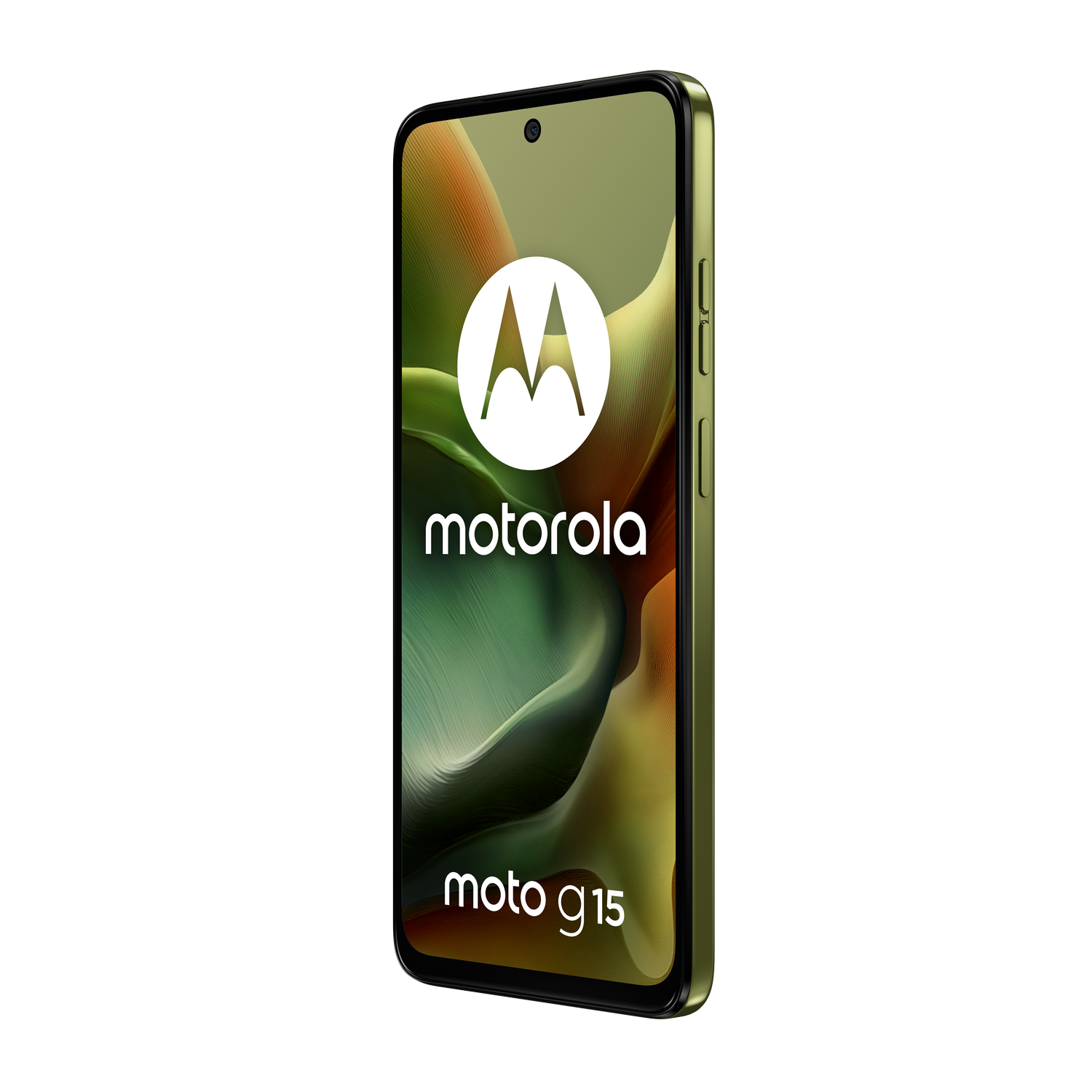 Smartphone Motorola Moto G15, vista lateral.