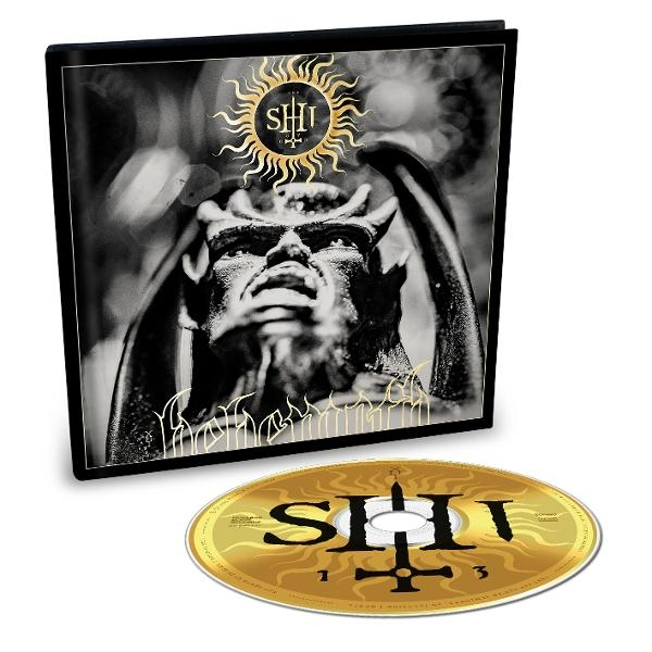 Albumcover mit Statue und CD. Album und CD haben das SHIT-Logo.