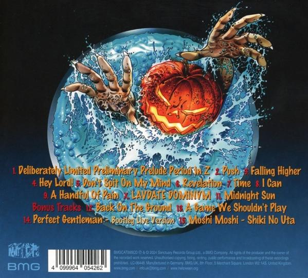 CD-Cover, blaues Wasser, Kürbis, zwei Hände und Text.