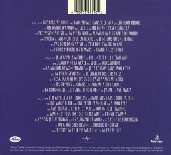 Albumcover mit französischem Text. Trackliste wird angezeigt, mit mehreren Titeln.