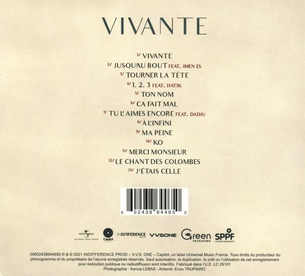 CD-Cover mit Songtiteln auf der Rückseite.