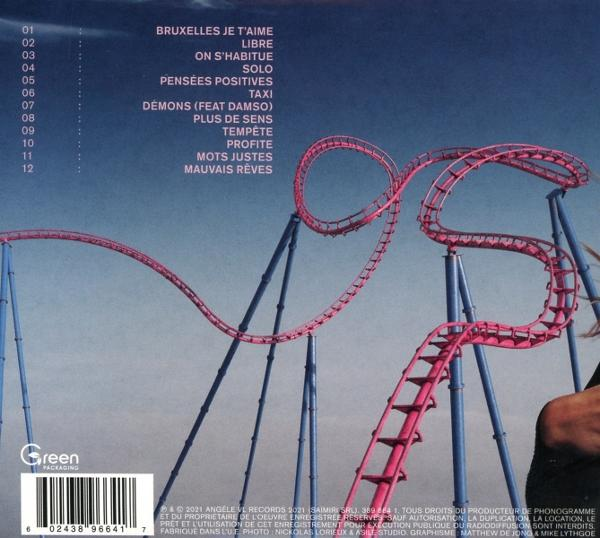 Albumcover mit einer Achterbahnstrecke. Rosa Strecke, blaue Stützen. Text auf Französisch oben.