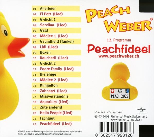 CD-Cover mit gelber Ente, Text und Titelliste.