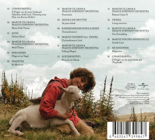 Albumcover mit Text und Bild eines Jungen mit Schaf. Hintergrund ist eine Partitur.