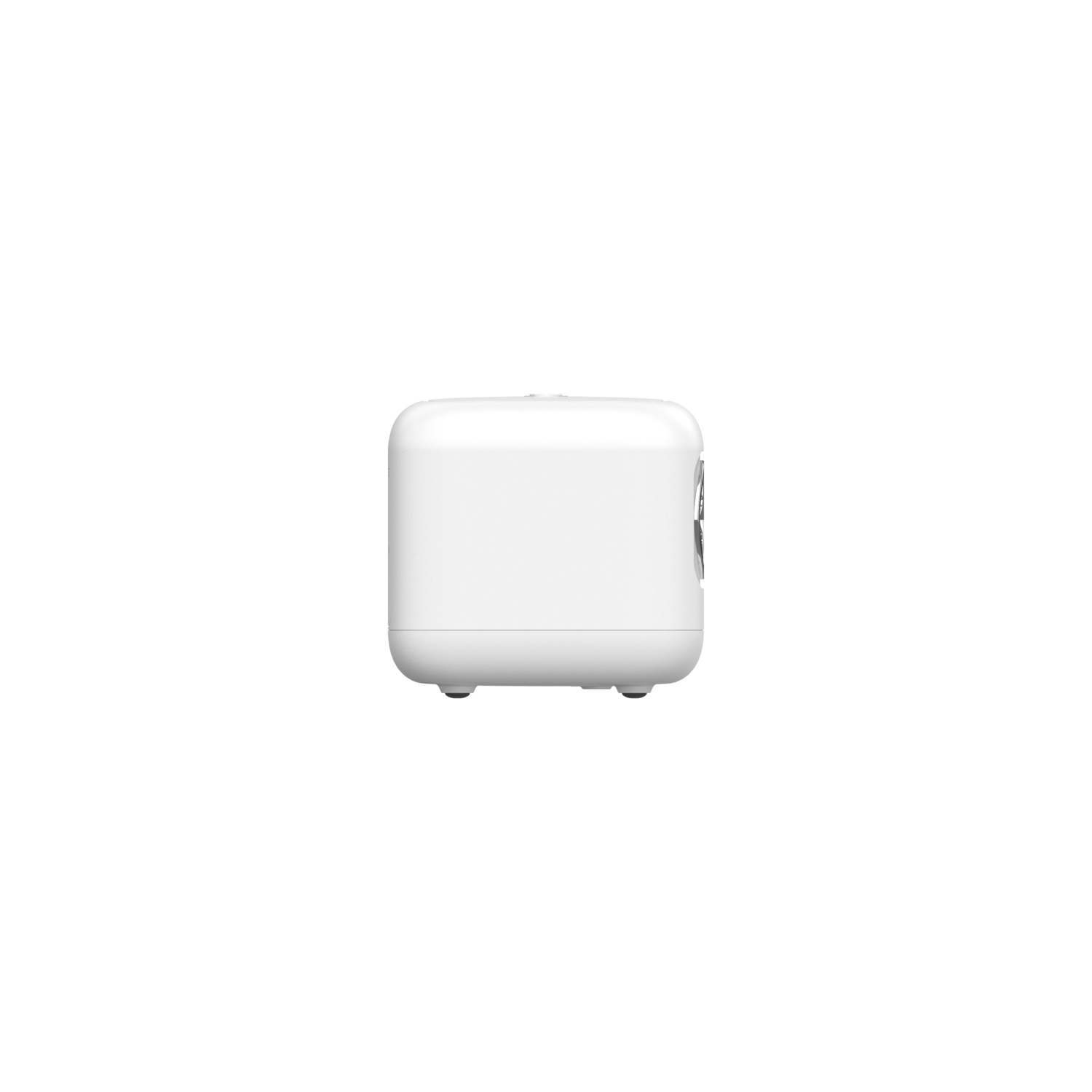 A white washing machine with the door open, showing the drum inside.