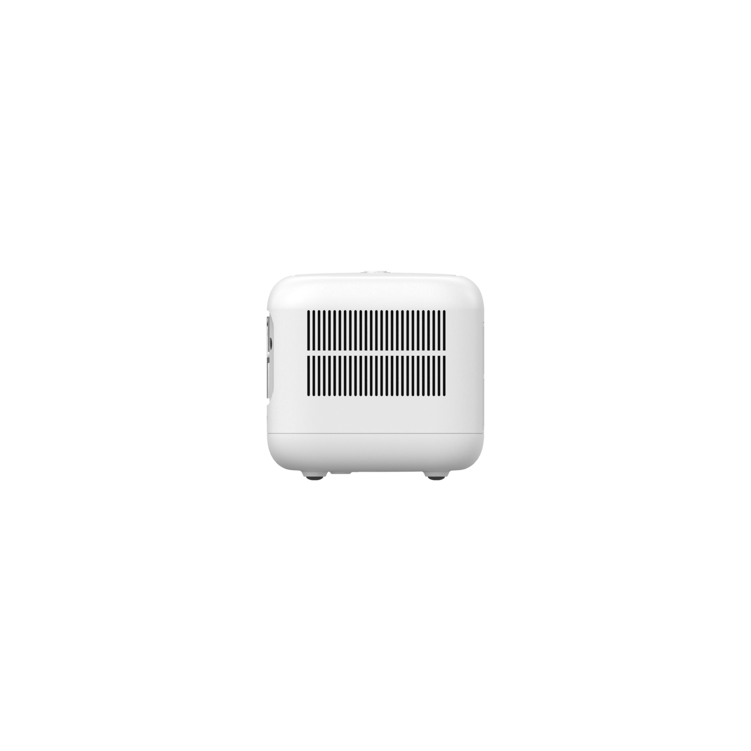 White projector, side view. Black background.