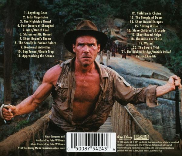 Albumcover von Indiana Jones, der Schwerter auf einer Brücke hält.