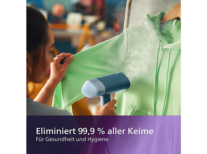 Philips STH3000/20 Tragbarer Dampfglätter (1000 Watt Wassertank, Dunkelblau) — Foto 5 von 5