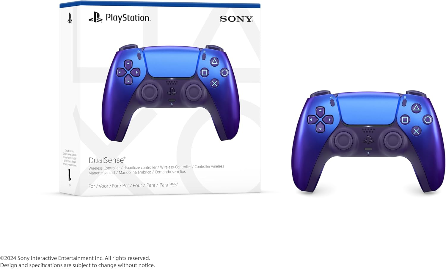 Mando PS5 morado con caja. Mando a la derecha.