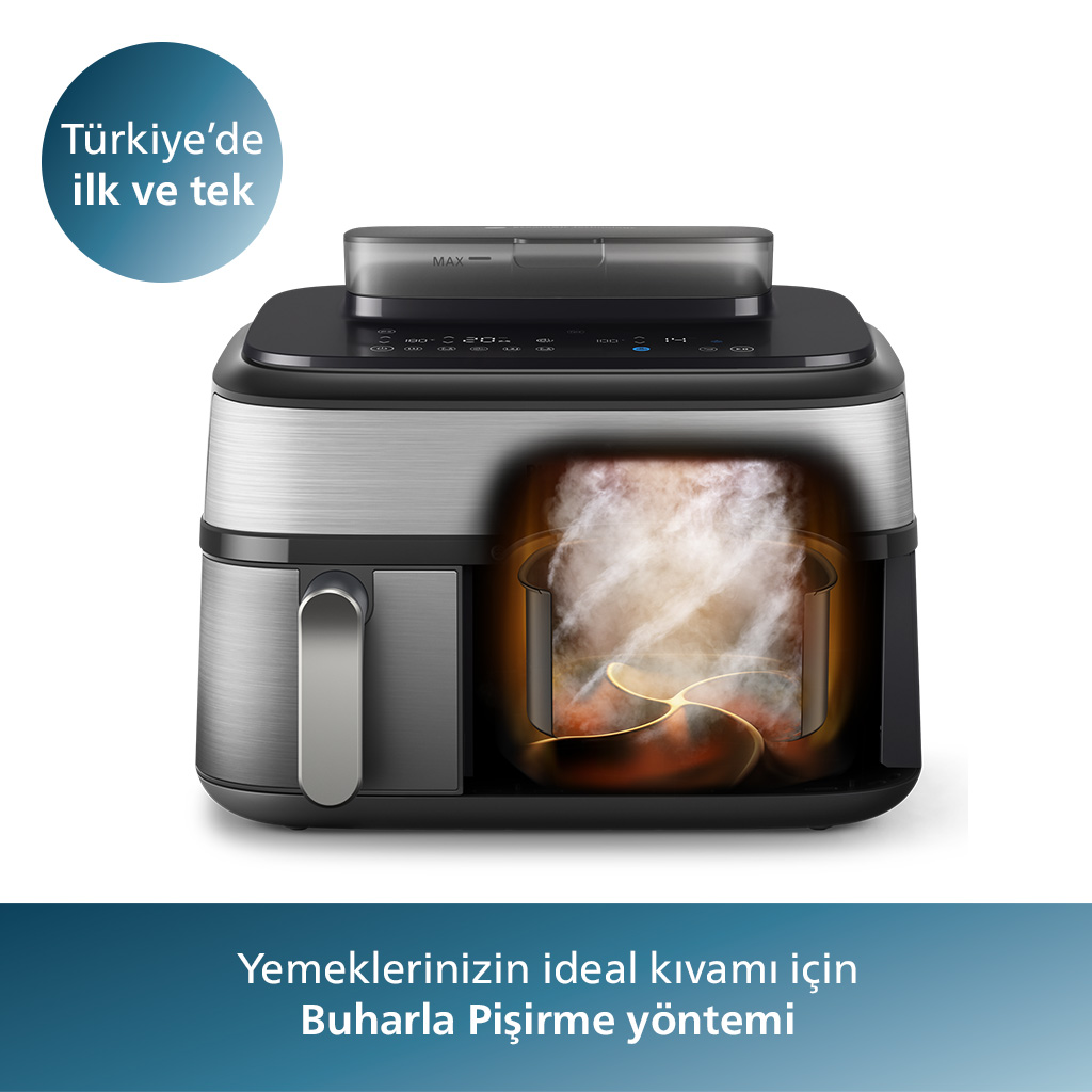 PHILIPS NA555/00 5000 Serisi Çift Hazneli Airfryer Fiyat & Özellik