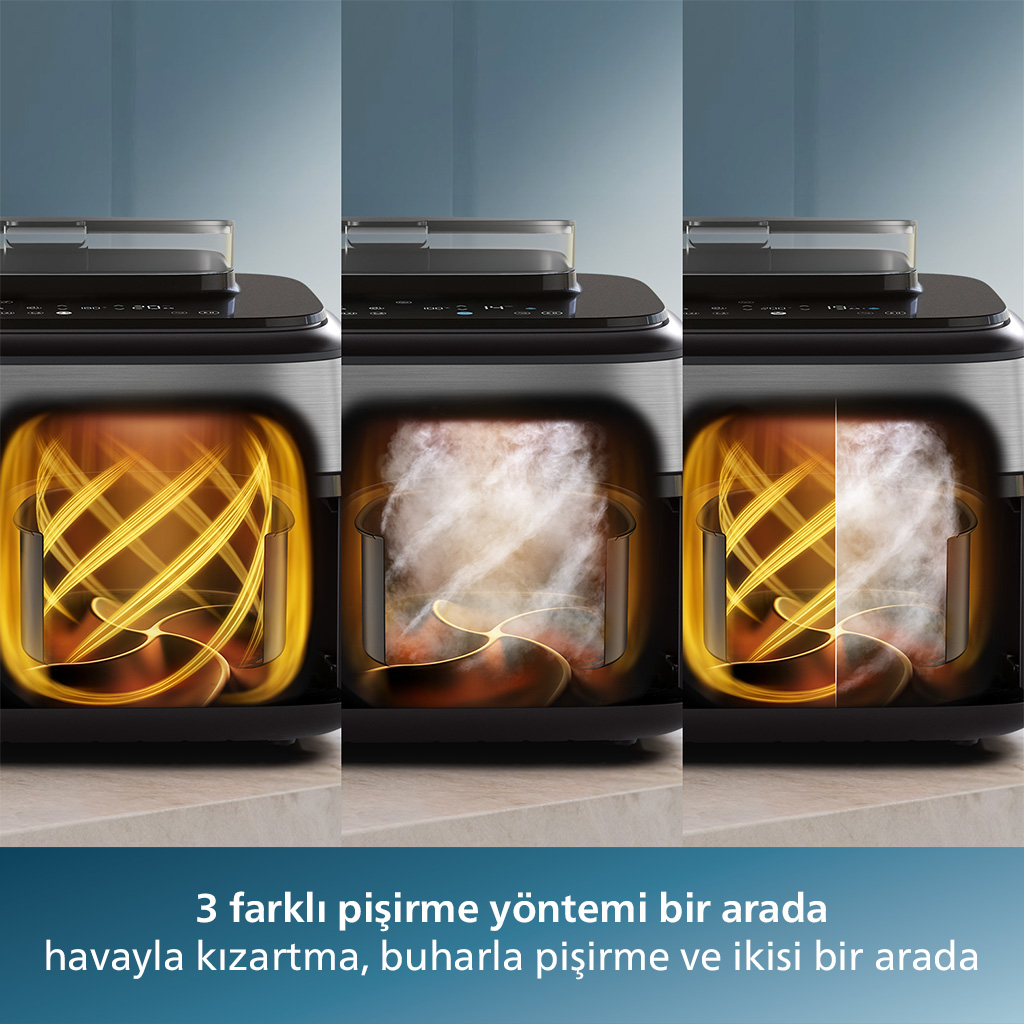 PHILIPS NA555/00 5000 Serisi Çift Hazneli Airfryer Fiyat & Özellik
