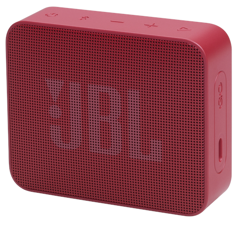 Czerwony przenośny głośnik JBL z siatkowym przodem.