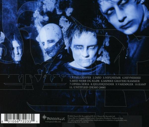 Albumcover mit vier Personen mit blassen Gesichtern. Der Text enthält Bandnamen und Songtitel.