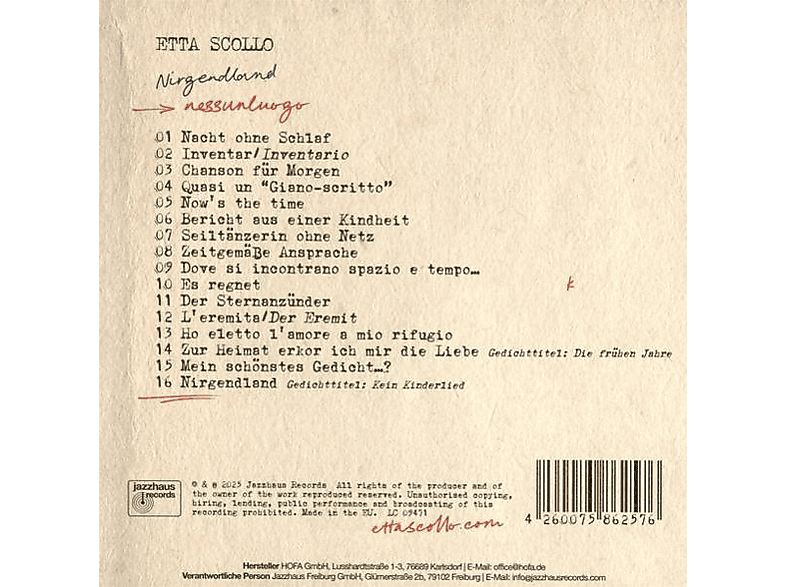 Etta Scollo - Nirgendland [CD] — Foto 2 von 2