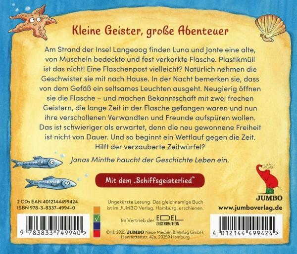 Buchcover auf Deutsch, mit Text, Illustrationen und einem Sandhintergrund.