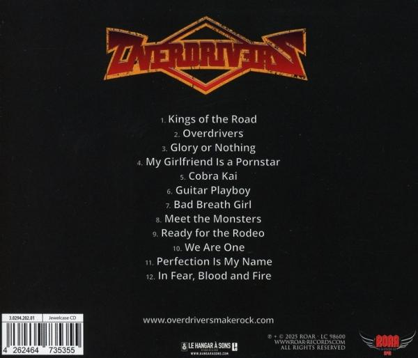 Rückseite einer CD-Hülle mit Trackliste und Bandlogo.