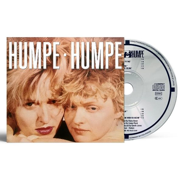 Albumcover: zwei sich umarmende Personen, mit dem Bandnamen 'Humpe' in großen Buchstaben und einer CD-Hülle und -Disc.